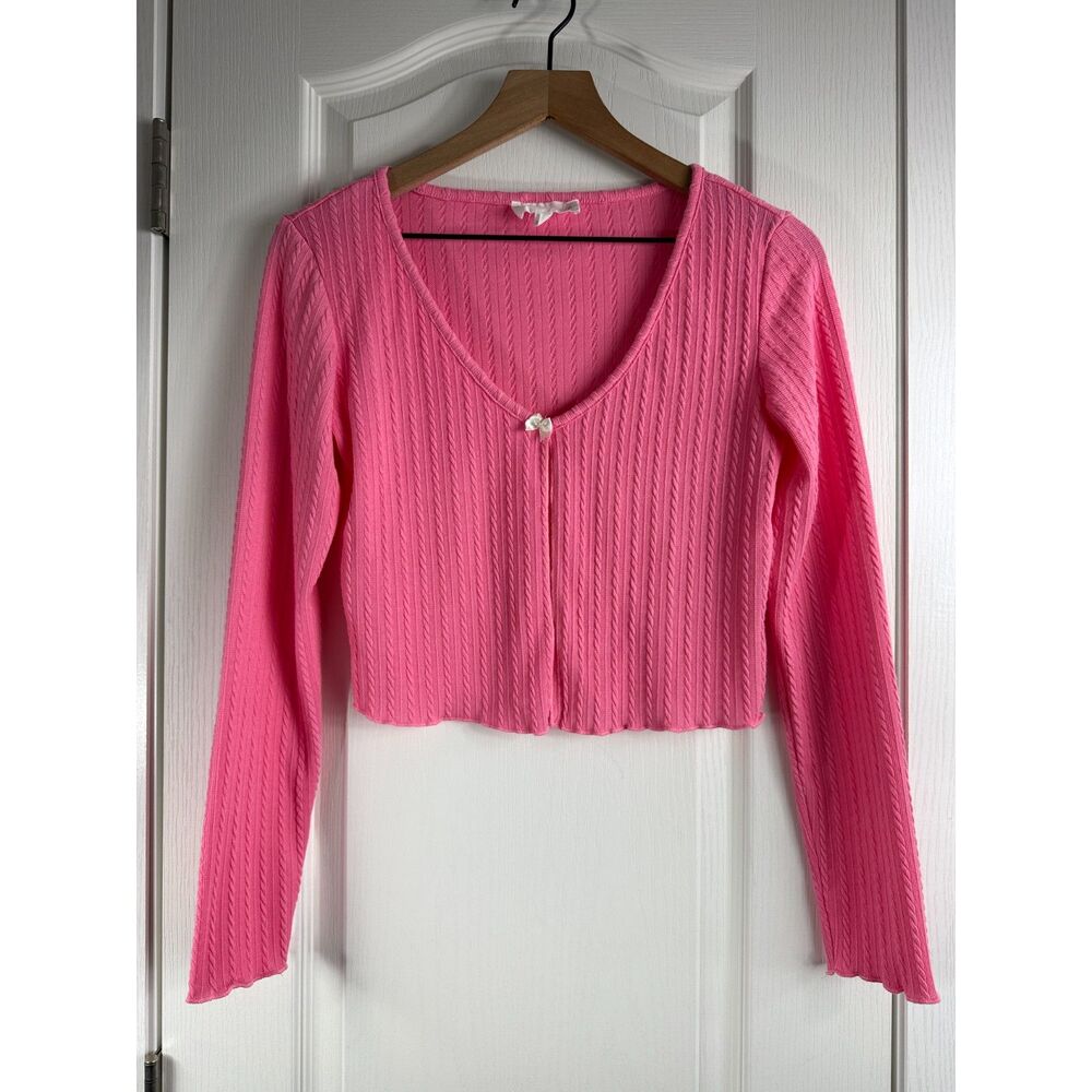 Wild Skye Women's Long Sleeve Cropped Cardigan Polyester Rayon Size M